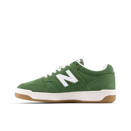 New Balance キッズ 480 V1 レースアップスニーカー, ホワイト/ダークアルパイングリーン, 1.5 Wide Little Kid（Amazon）
