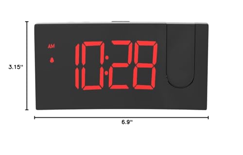 Goloza ALARM CLOCK Digital Clock With Modern Curved Design 180° Rotatable Projector thumb #6