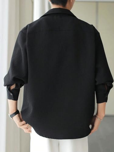 Leriya Fashion Men's Formal Button Down Shirt – Slim Fit Shirt's for Men | Textured Long Sleeve Polycotton| Business & Meeting Ready (Available in Plus Size and Combo Pack of 2)