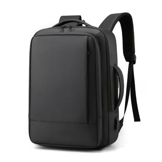 JMSUN Mochila masculina de ombro duplo expansível com soquete USB para computador e escritório para viagem Mochila Executiva Unissex Slim para Notebook