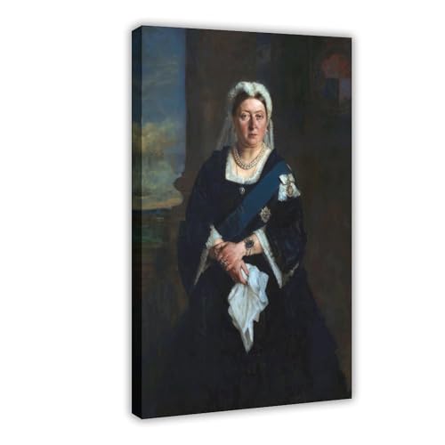 Impression sur toile Queen Victoria par Heinrich Von Angeli cadre suspendu bureau 20x30 cm