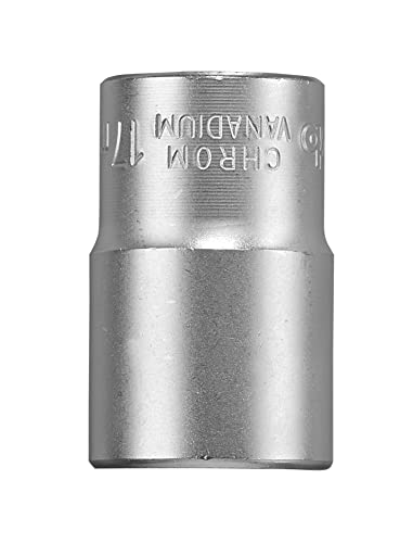 kwb 17 mm Kraft-Steckschlüssel-Einsatz aus CV-Stahl (Antrieb: 44593 Zoll Innenvierkant Wellenprofil Ecken gerundet Schonung der Kanten matt verchromt)