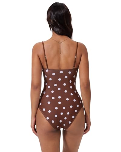 Image of SUUKSESS Women Sexy One Piece Swimsuit Tummy Control Square Neck Bathing Suit