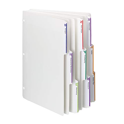 Smead Viewables Three-Ring Binder Index Dividers 13-Cut Tab Letter Size White 75 per Box 89413