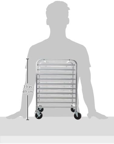 New Star Foodservice 36510 Commercial-Grade Aluminum 10-Tier Sheet Pan/Bun Pan Rack, 26" L x 20" W x 38" H with Brake Wheels Silver - Image 10