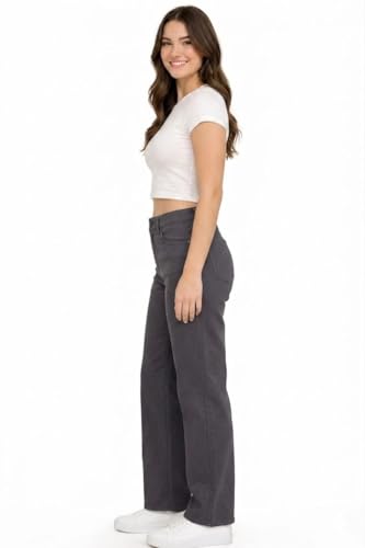 Image of Women Jeans Wide Leg High Waist Straight Fit Casual Pants - Everyday Comfort & Trend Style