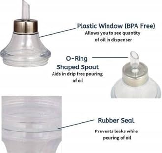 STEEPLE® Steel Oil Dispenser 1 litre | Oil Container | Oil Bottle | Storage Organizer | Pot | Cooking Oil Dispenser For Kitchen Set & Resturant Long Size 1000ml Pack Of 2