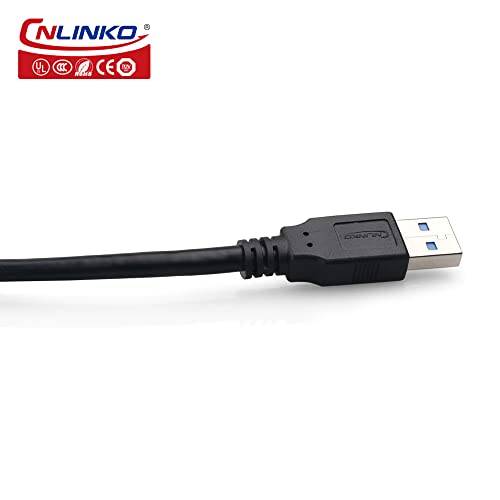 CNLINKO YU-USB Industrial Waterproof Connector IP67 USB3.0 Circular Connector High-Speed Data Power Transmission Aviation Plug PBT Plastic Shell Socket with 1 M Cable - Image 3