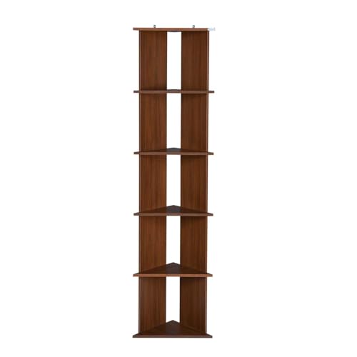 Image of Nilkamal Wales Wooden Book Case | Book Shelf with 5 Open Shelves | Engineered Wood| Multipurpose Storage Organizer | for Living Room, Office, Library | Classic Walnut | DIY(Do It Yourself)