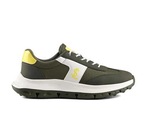 Image of LOUIS STITCH Men's Solar Yellow Lightweight Sport Shoes | Elastic Laces Sneaker and Casual Wear | Perfect for Casual, Gym & Travel Wear | LS-AT-MPGR | UK-6