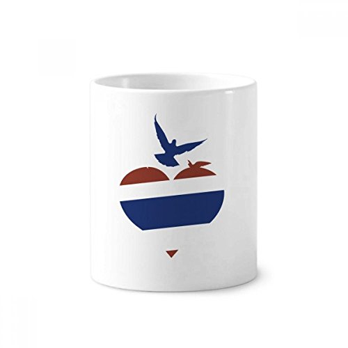 Cadeau Thaïlande tasse en céramique blanche porte-stylo et brosse à dents pour amoureux de voyage