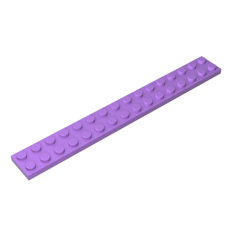 4282 Foundation Plate Plate 2x16 10 Pieces GDS-517 Compatible with Lego Building Blocks Color:Medium Lavender โ image 1