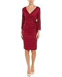 Nicole Miller Artelier MULBERRY Solid Cotton Metal Wrap Dress, US 14