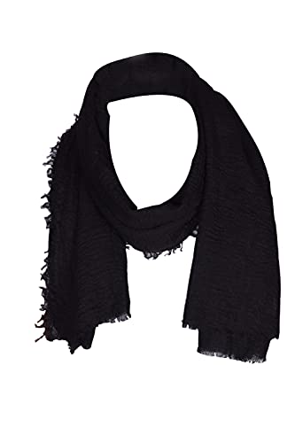 Image of Iba & Isba Women's Plain Crinkled Scarves, Stoles, Hijab (76 x 36 inch)