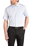 eterna Kurzarm Hemd Modern Fit Popeline Unifarben - Hellblau - 45