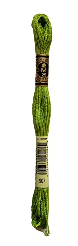 Image of DMC 6-Strand Embroidery Cotton Bundle - Parrot Green Color Family -4 Skeins of Thread - 8.7yd Skeins