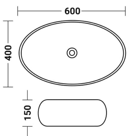 CLUSTER Designer Glossy Ceramic Tabletop/Countertop/Wash Basin for Bathroom And Living Rooms Decor, Rose Gold, Oval Shape Basin (23.6 x 15.7 x 6 Inch) 2