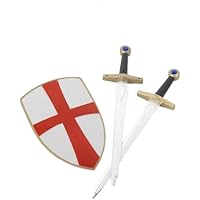 Smiffys Set de caballero cruzado, con dos espadas y escudo, 50cm