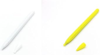 2 Pack DAYJOY Soft Rubber Silicone Sleeve Case Compatible with Huawei M-Pencil Holder Protective Skincase Non-Slip Smooth Grip Accessories for Huawei M-Pencil White+Yellow