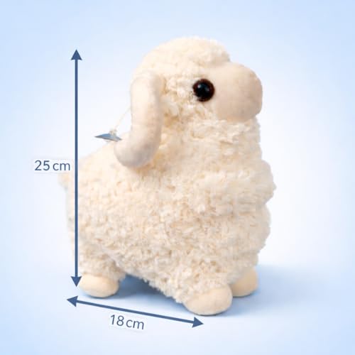 Image of Soft Sheep Plush Toy for Kids | Cute Fluffy Lamb Stuffed Animal for Boys & Girls | Super Soft Hug Toy for Bedroom, Sofa & Gifting | Cream Color