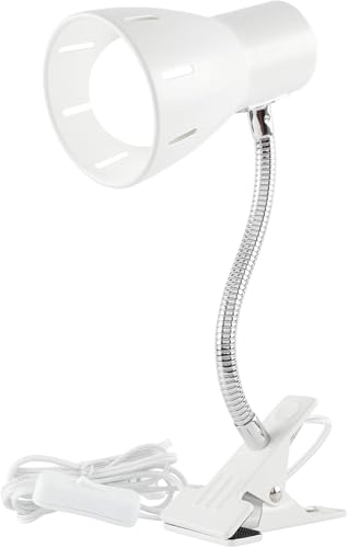 Dotoy LED クリップライト デスクライト スタンドライト ベッドサイド 卓上ライト 省エネ クローム E26 ホワイト 電球なし