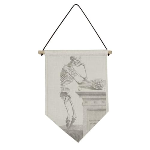 Drapeau squelette décoration corps humain en toile suspendu pour mur