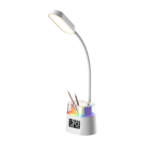 Faltbare LED Schreibtischlampe mit Touch-Steuerung Timer automatischer Abschaltung Stifthalter -betrieben ABS-Metallstruktur für nisiertes Studium Nachttisch Leselampe