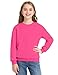 Auranso Girls Sweatshirt Kids Crewneck Long Sleeve Shirts Casual Pullover Tops Rose Red 13-14 years