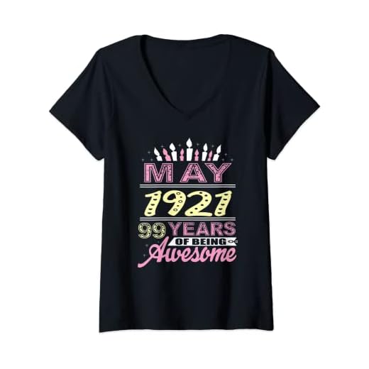 Mujer Mayo 1921 99 años de edad 99 cumpleaños fiesta regalo vela Camiseta Cuello V