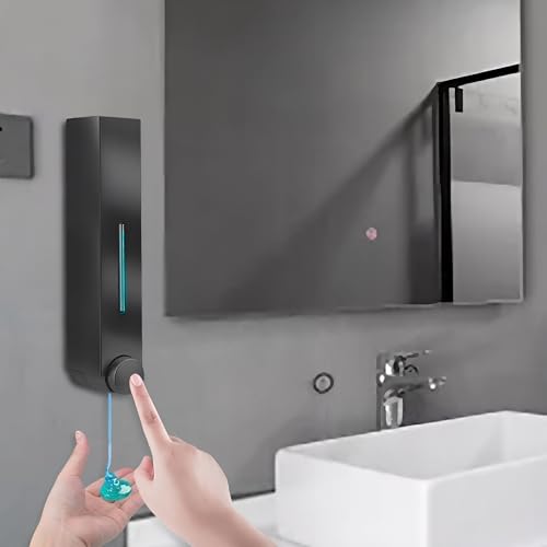 Image of Carnival ABS 420ml Wall Mounted Liquid Black Soap Dispenser | Lotion,Hand Wash,Shampoo,Gel,Soap Dispenser for Bathroom and Washbasin |1 Year Leakage Warranty