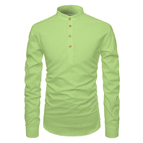 Image of Men's Full Sleeve Beige Color Cotton Blend Spread Slim Fit Shirt Style Kurta for Men and Boys
