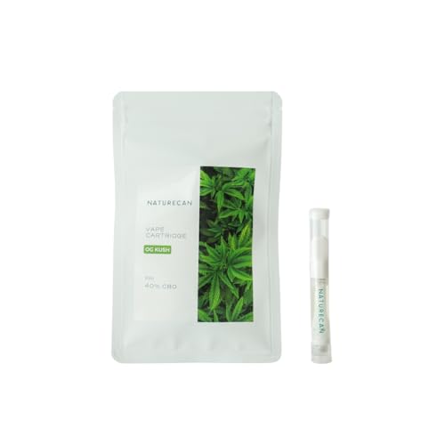 Naturecan 40��CBD�[�U�ς݃J�[�g���b�W�iOG KUSH�j10ml 1�{400mg CBD�A�C�\���[�gVAPE �x�C�v �d�q�^�o�R THC�[���ۏ� �r�[�K�� (OG KUSH, CBD40%)