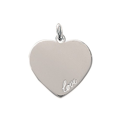 Pendentif coeur en argent 925 rhodié d'une finition joaillerie durable