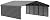 Arrow Carports Galvanized Steel Carport, with 2-Sided Enclosure, Compact Car Metal Carport Kit, 20' x 24' x 9', Charcoal