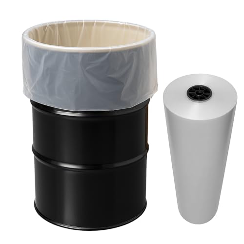 Image of Interplas 55-Gallon Drum Liners - Extra-Durable 4 Mil LDPE - 38 inchx65 inch 150 Liners - Heavy-Duty Protection for Industrial & Bulk Storage.