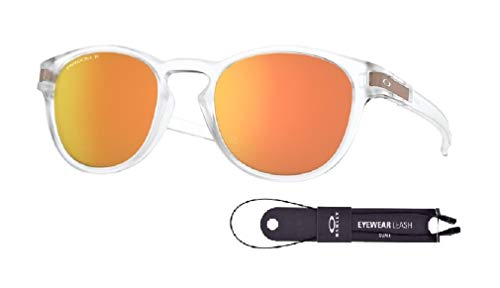 Oakley Latch OO9265 926552 53M Matte Clear/Prizm Rose Gold Polarized Sunglasses For Men+BUNDLE with Oakley Accessory Leash Kit