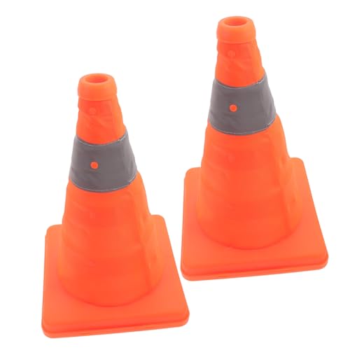 NAMOARLY 2pcs Collapsible Traffic Safety Cones Reflective Collars Multi-Purpose Warning Sign Easy to Use and Store