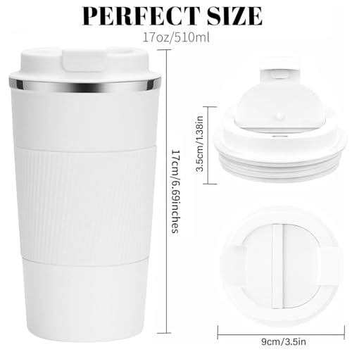 Image of Insulated Travel Coffee Mug, Stainless Steel Coffee Cup with Leakproof Lid