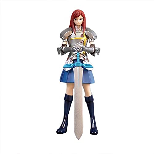 Qaheart 2Pcs Anime Lucy Heartfilia/Erza Scarlet Action Figure Character Model Statue Collectibles Toy Desktop Ornaments #TOP2