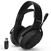 Auriculares inalámbricos para juegos Lenovo Legion H410, conexión Bluetooth o 2.4 GHz USB-A, ligeros (304 gramos), diadema ajustable, micrófono con función de silenciado al abatarlo, color negro