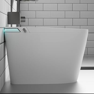 SouNor 12"Rough-in Smart Tankless Toilet with Multi-Function Flushing Mode,LED Display,Warm Air Drying, Heated Bidet Seat,Foot Sensor Flush, Warm Water Wash,Ceramic,White.