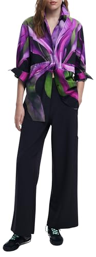 DESIGUAL CAMICIA MANICHE LUNGHE DONNA VIOLA