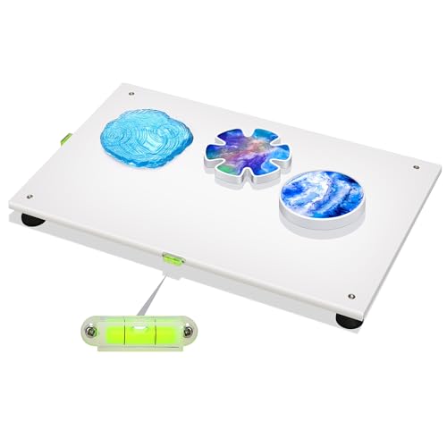 Resin Leveling Table 16 x 11 Inch Adjustable HDPE Leveling Table for Epoxy Resin Self-Leveling Craft for Resin Accessories Pouring Tools and Acrylic Art