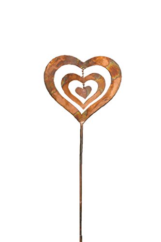 Flamed Triple Heart Spinning Stake