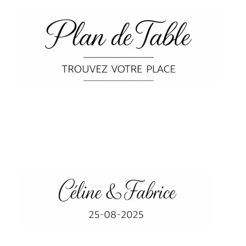Stickers Personnalisés pour Plan de Table – Décoration Mariage à Coller sur Bois, Plexi ou...