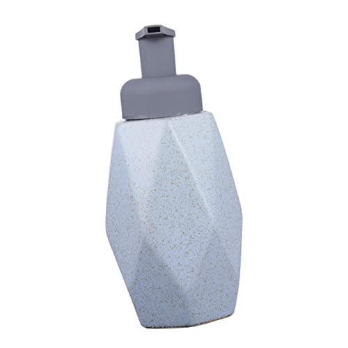 HOLIDYOYO Ceramic Foaming Lotion Dispenser Press Button 300ml Capacity Blue Color for Liquid Soap in Bathroom or Kitchen