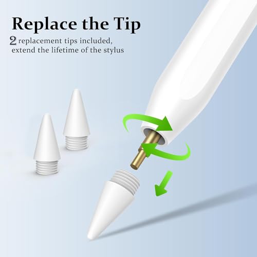 Image of JIMTAB Stylus Pen for iPad, Universal Fine Point iPad Stylus Pencil with Magnetic Adsorption Compatible with iPhone /iPad /Samsung /Android /Tablet & Other Touch Screens (4 Light Power)