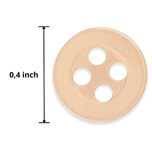 Beige Button 16L Sewing Button For Coats 4 Hole Buttons For Craft 10Mm Buttons For Sewing 0,4 Inch Buttons For Shirt Plastic Buttons For Pants Decorative Buttons For Dress Pack Of 12 #TOP1
