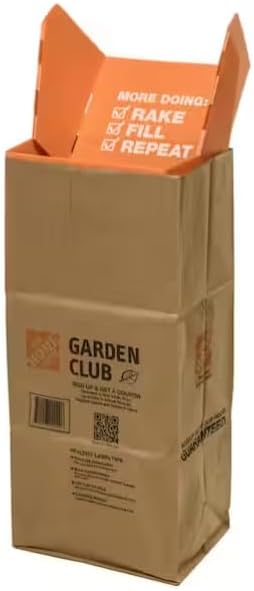 30 Gal. Leaf and Lawn Chute Plastic Insert Trash Bags + Home Depot Heavy Duty Brown Paper 30 Gallon Lawn and Refuse Bags for Home and Garden (5 Bags)