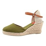 PASARELA - Sandalias de Esparto/Yute Alpargata 5 Cuerdas Cuña Kaki Mujer Lona Mujer Color: Kaki Talla: 39